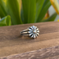 925 Stirling Silver Chrome Flower Ring