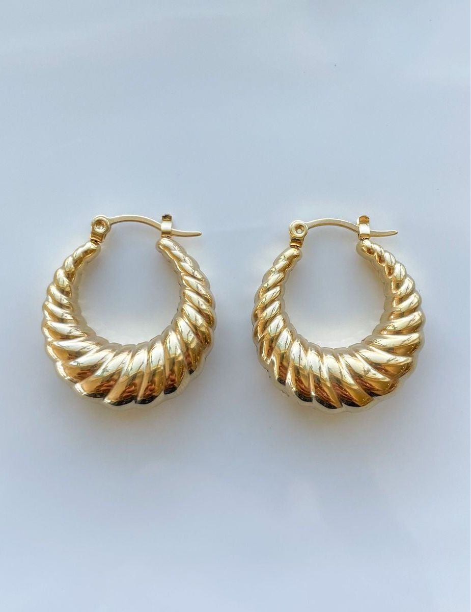 Gold Croissant Hoops