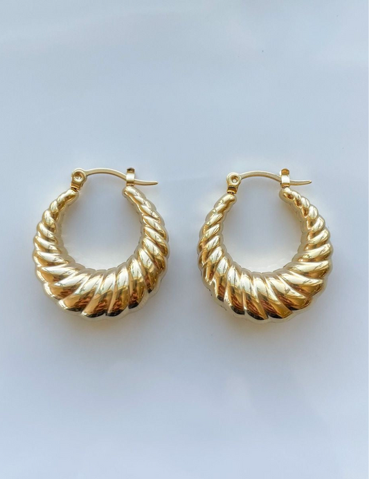 Gold Croissant Hoops