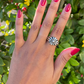 925 Stirling Silver Chrome Flower Ring