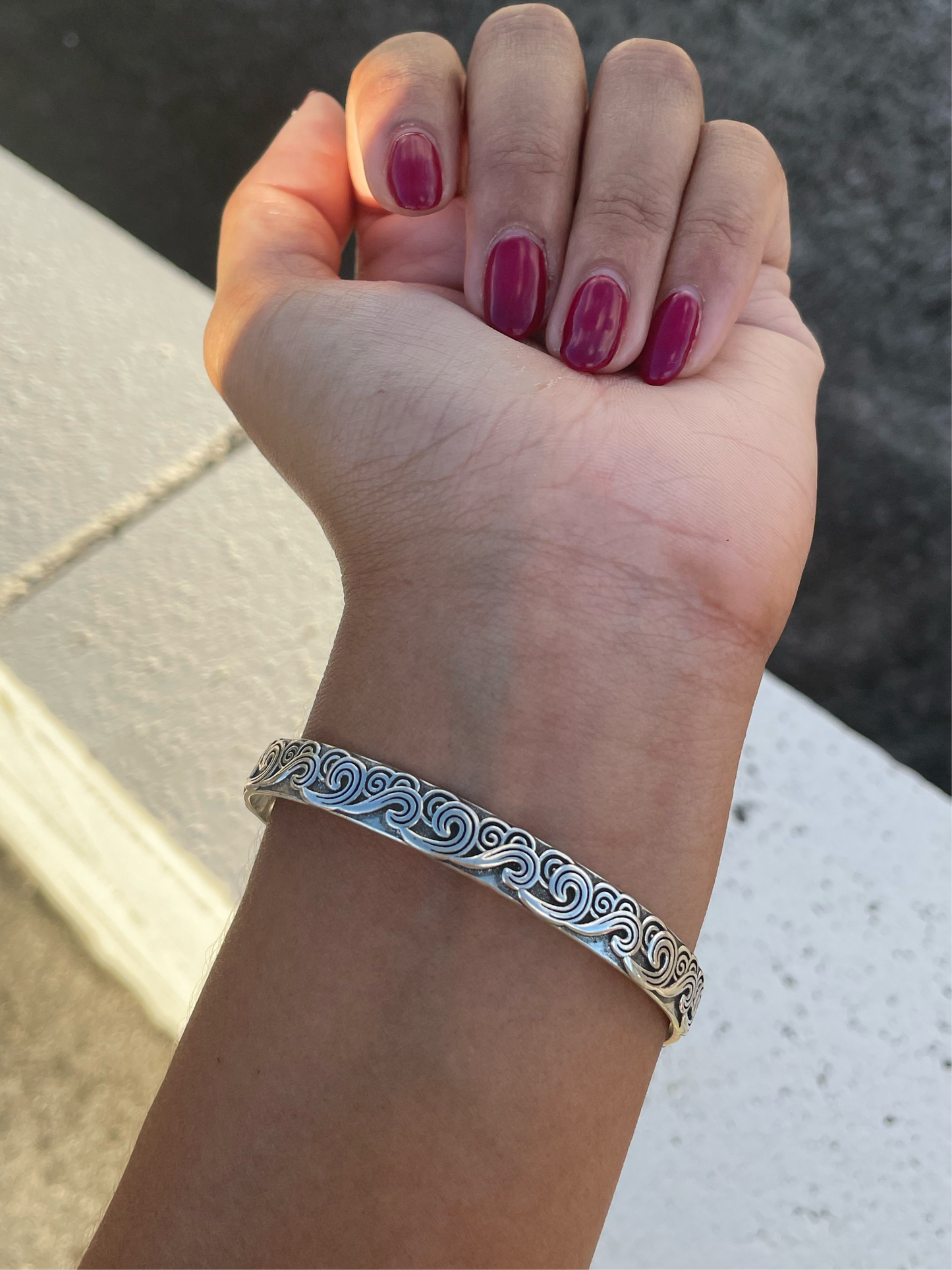 925 Stirling Silver Nami Bangle