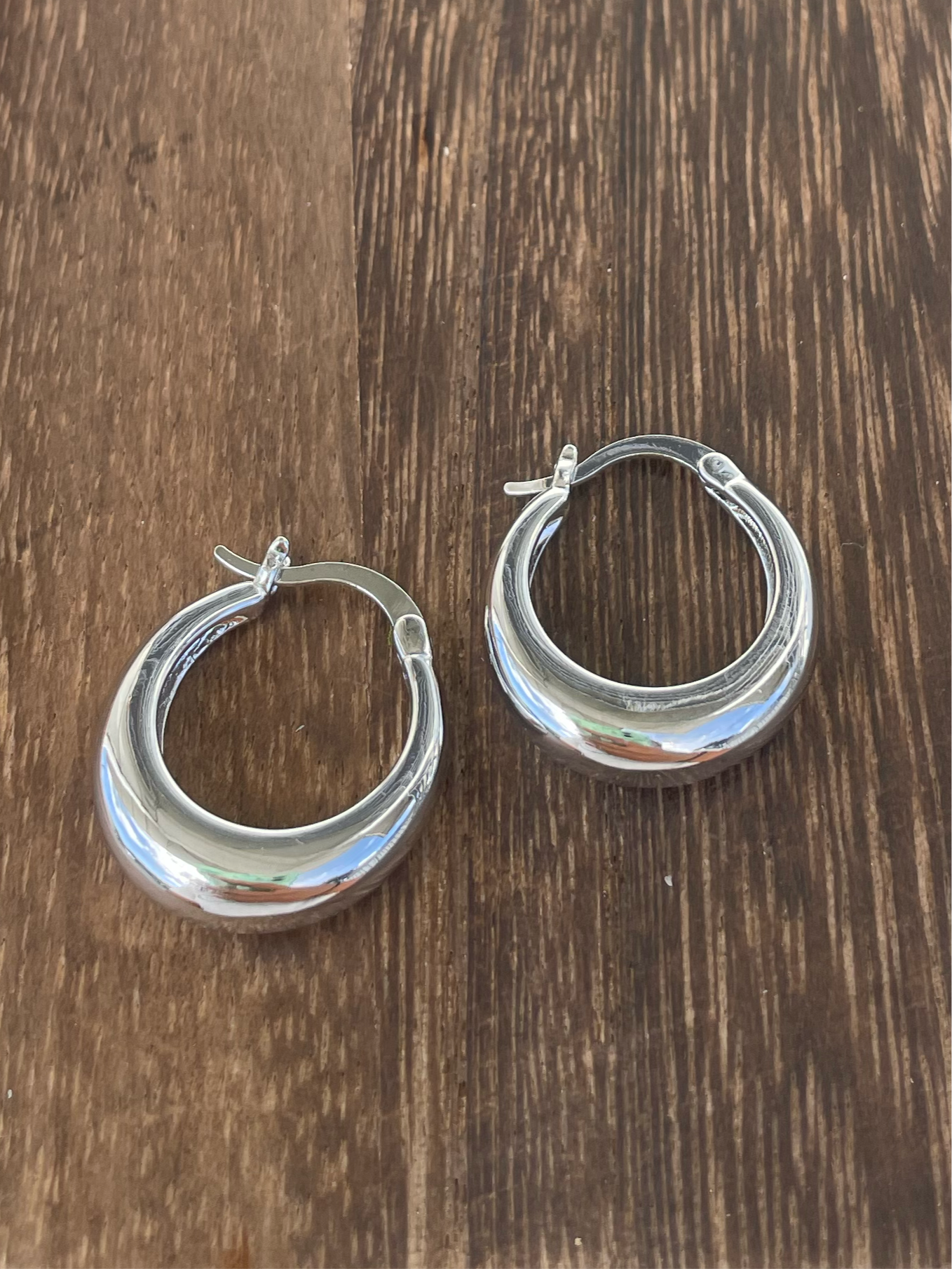 925 Stirling Silver Puffy Hoops