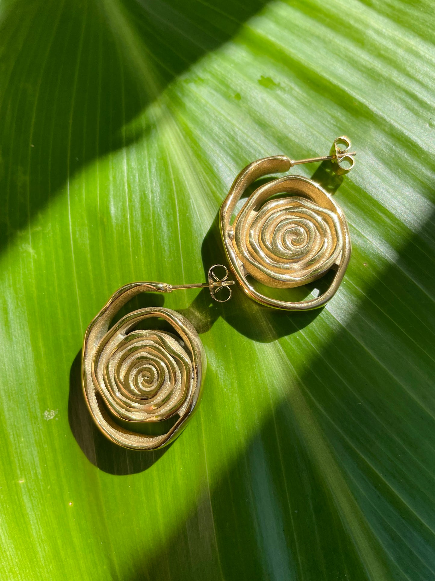 Gold Spiral Earrings