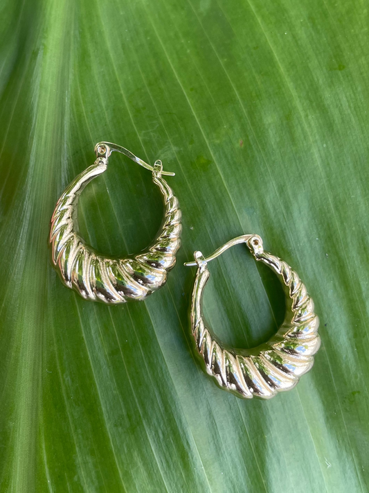 Gold Croissant Hoops