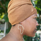 African Map Hoop Earrings