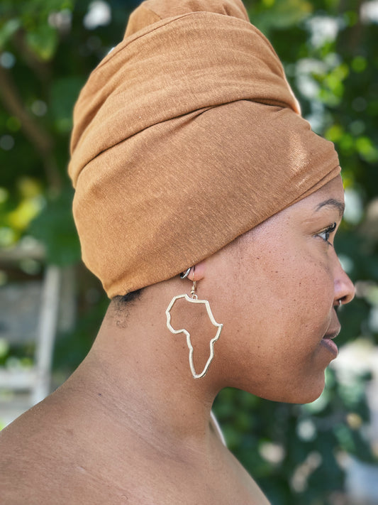 African Map Hoop Earrings