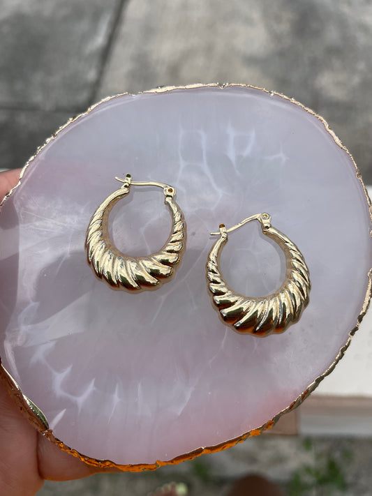 Gold Croissant Hoops