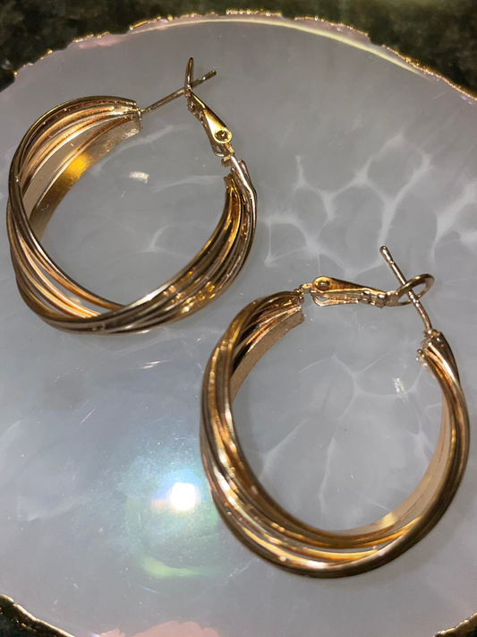 Filled Vintage Twist Hoops