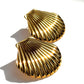 Gold Sea Shell Stud Earrings