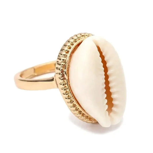 Gold Cowrie Shell Ring