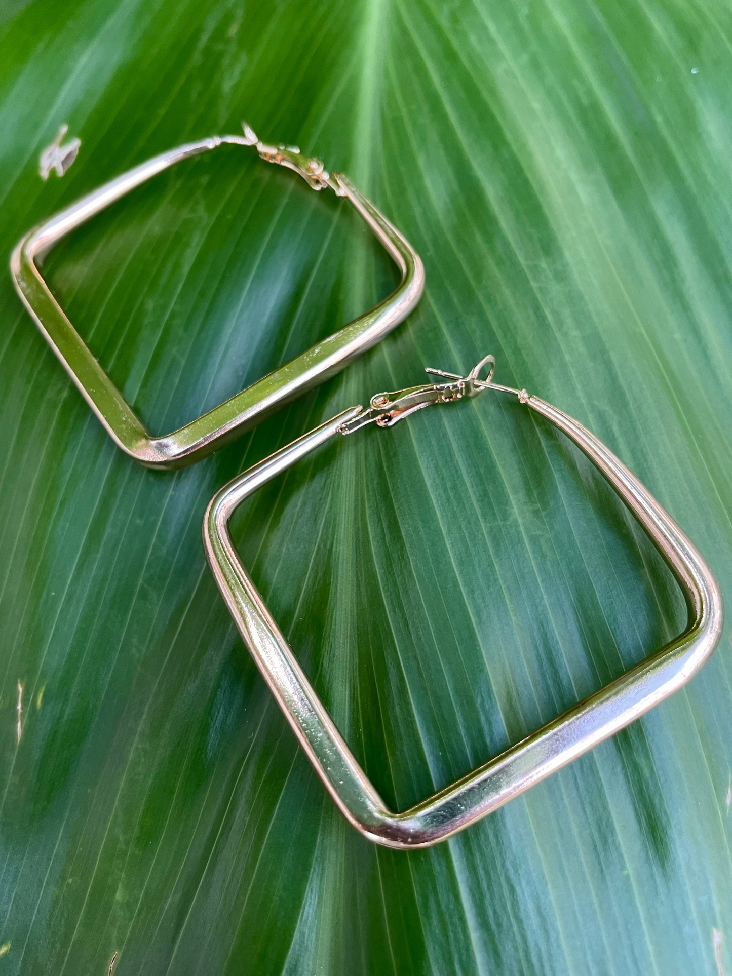 Gold Square Hoop Earrings