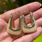 Cream Lucite Hoops