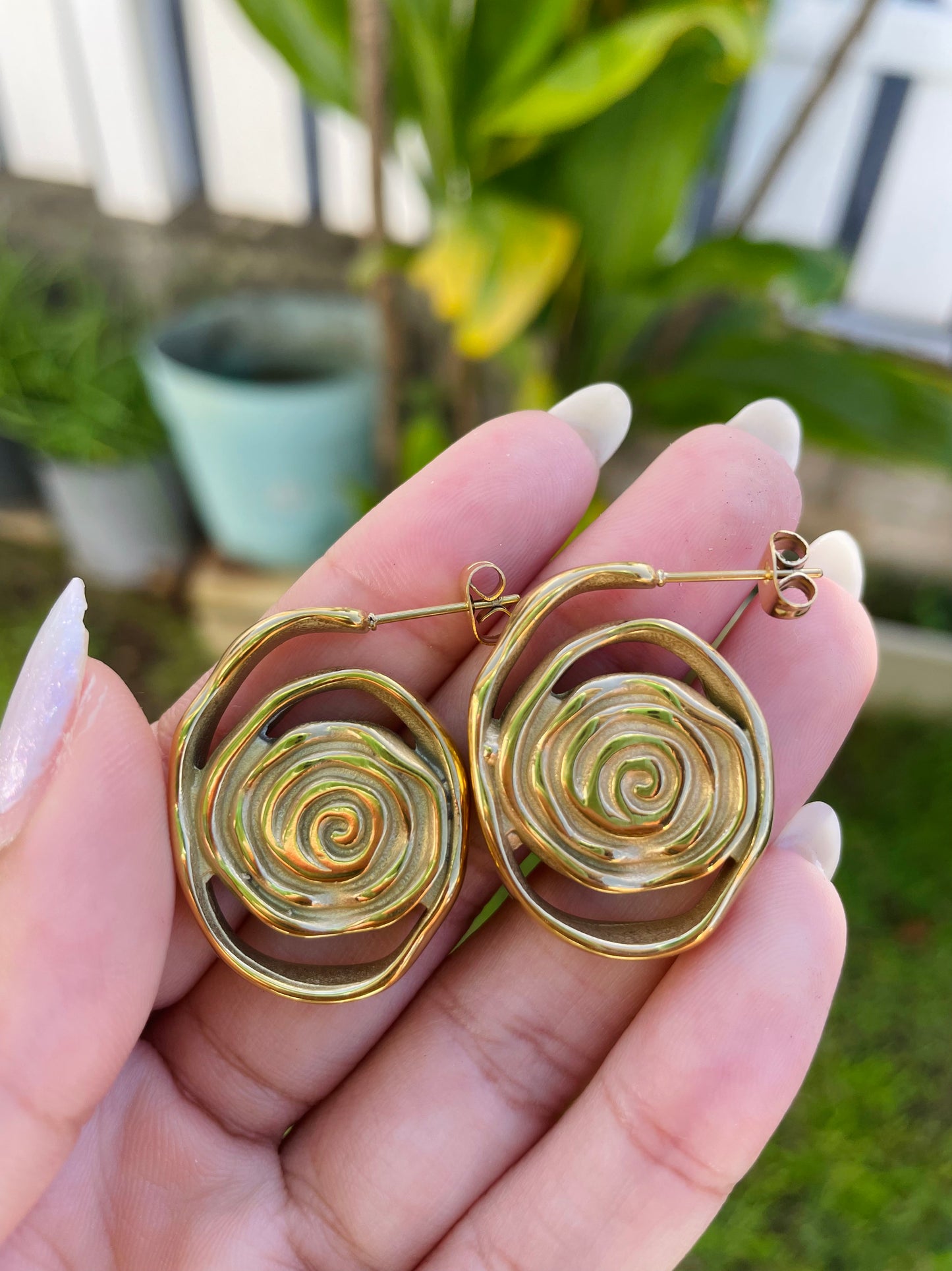 Gold Spiral Earrings