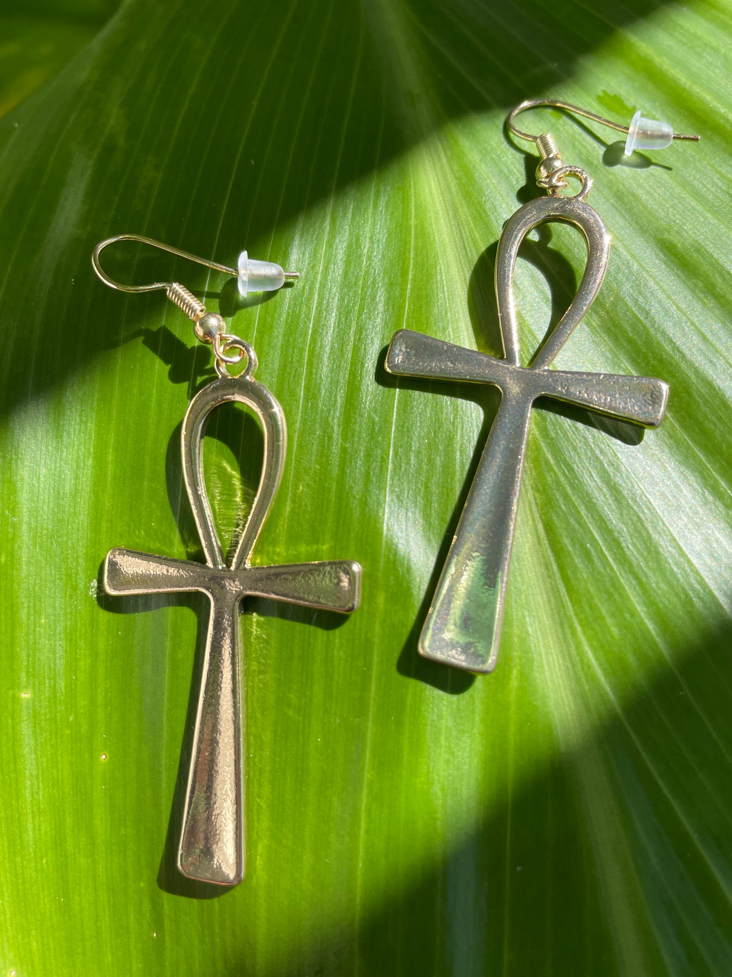 Gold African Ankh Earring