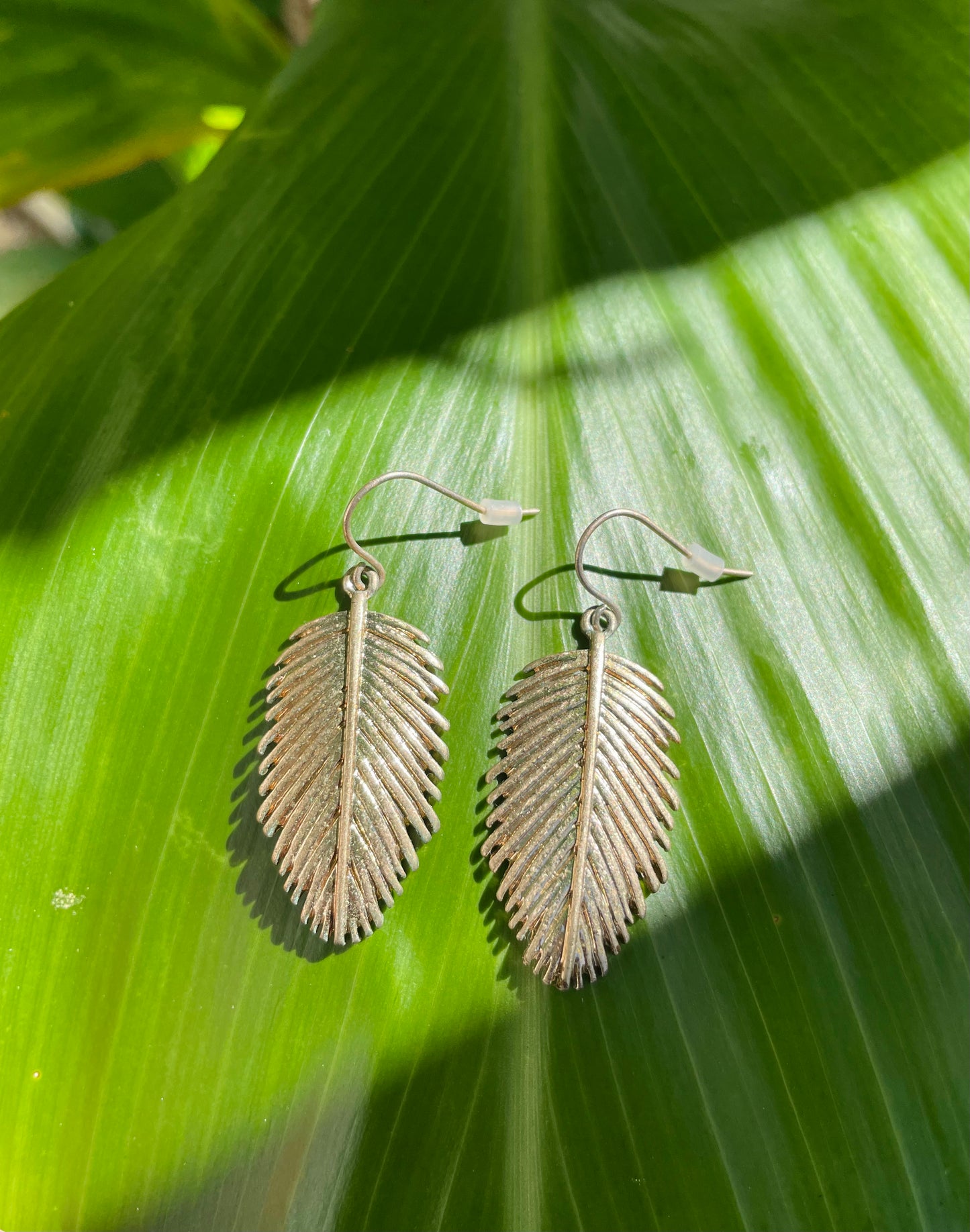 Gold Palm Leaf Earrings