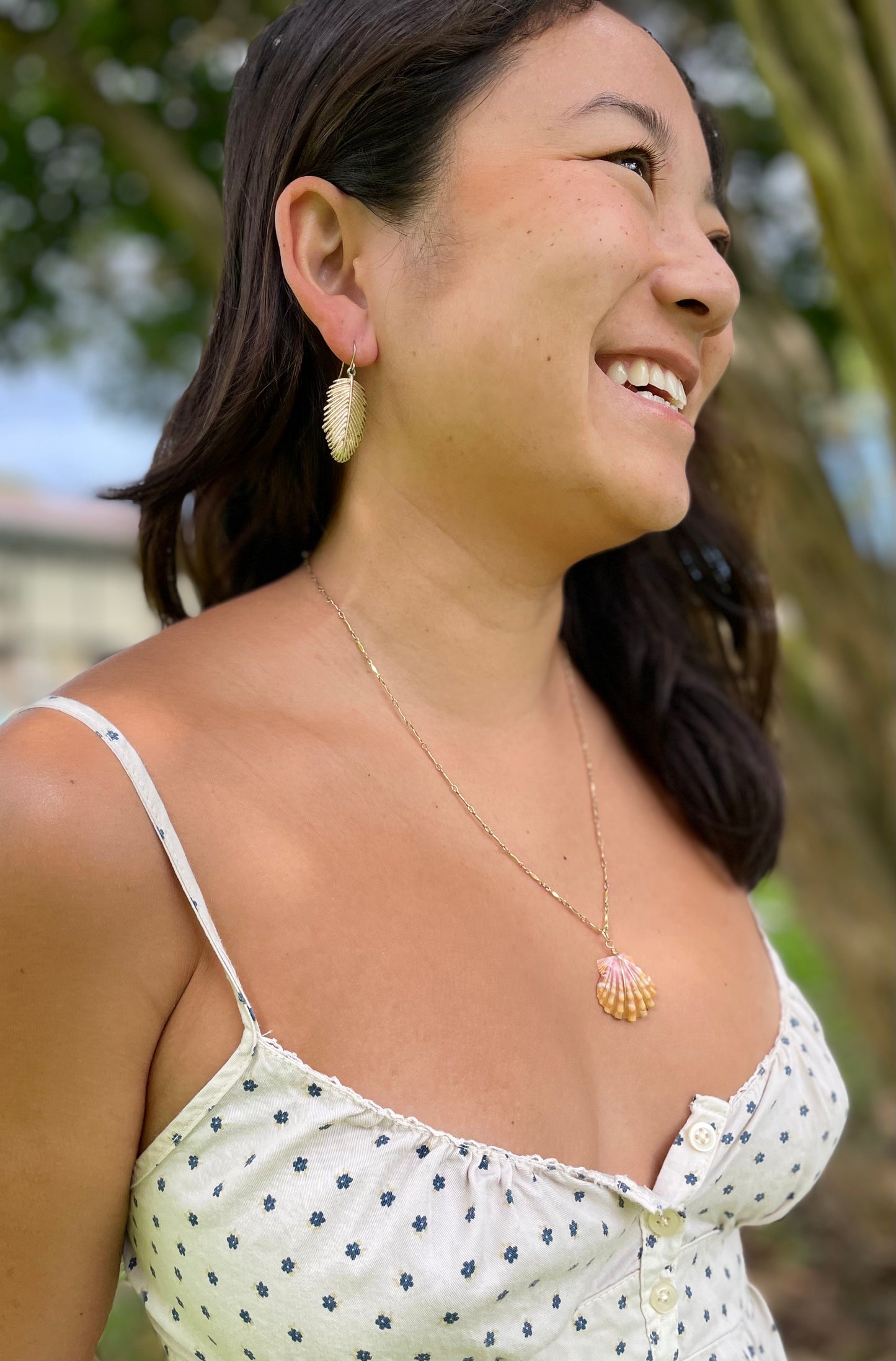 Gold Palm Leaf Earrings