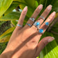 Silver-Turquoise Ring 7pcs Set