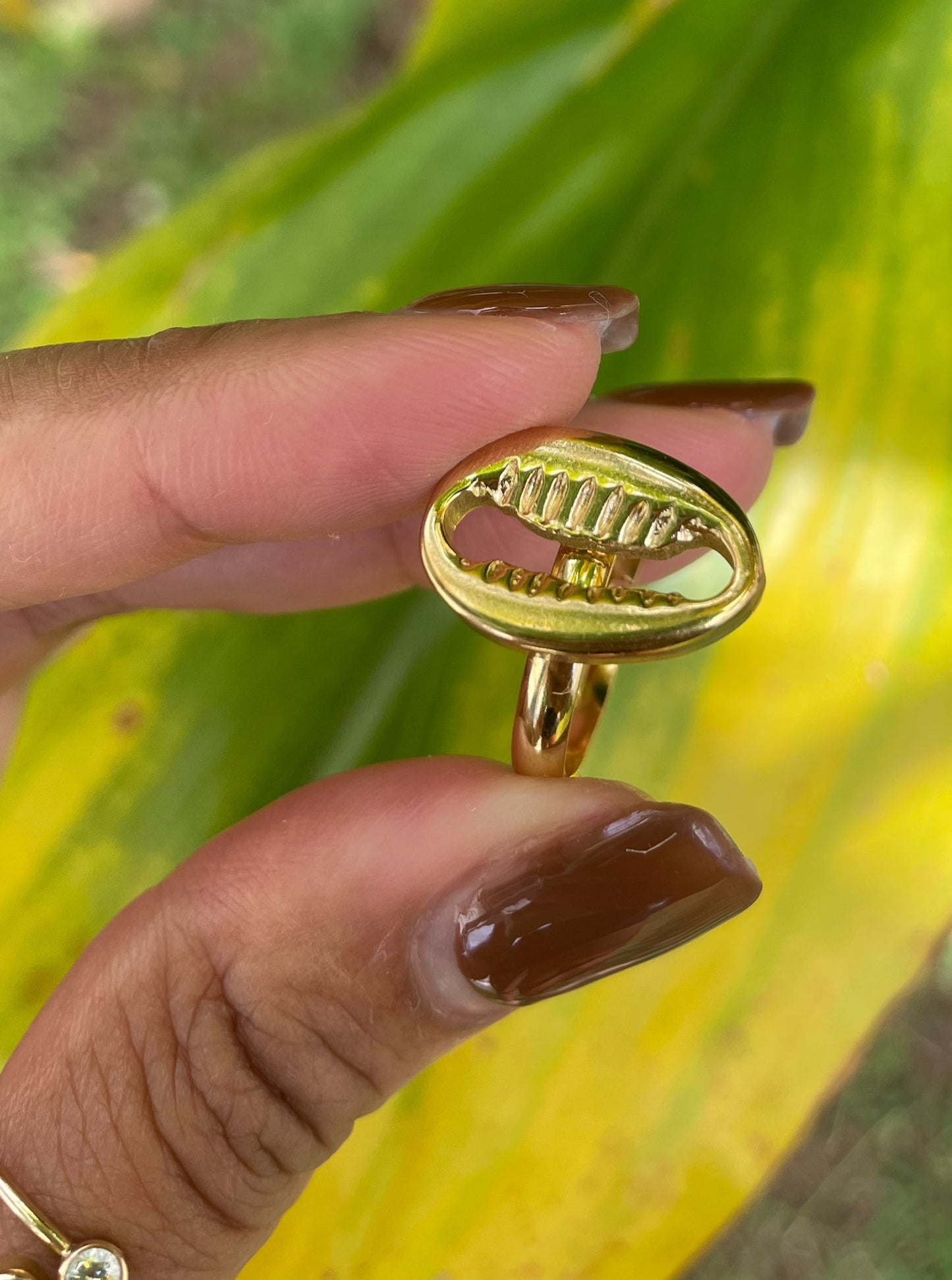 Gold Adjustable Shell Ring