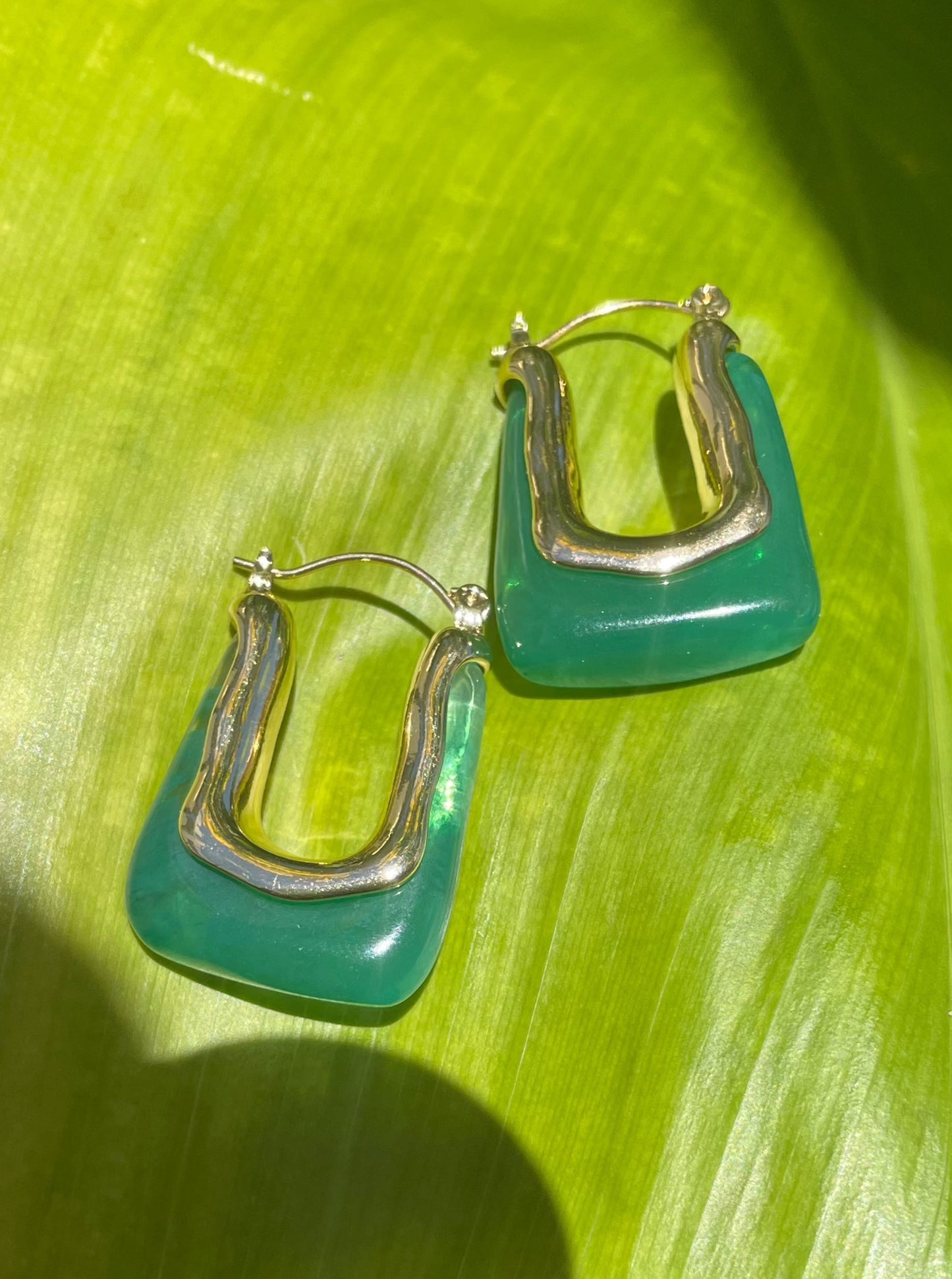 Jade Lucite Hoops