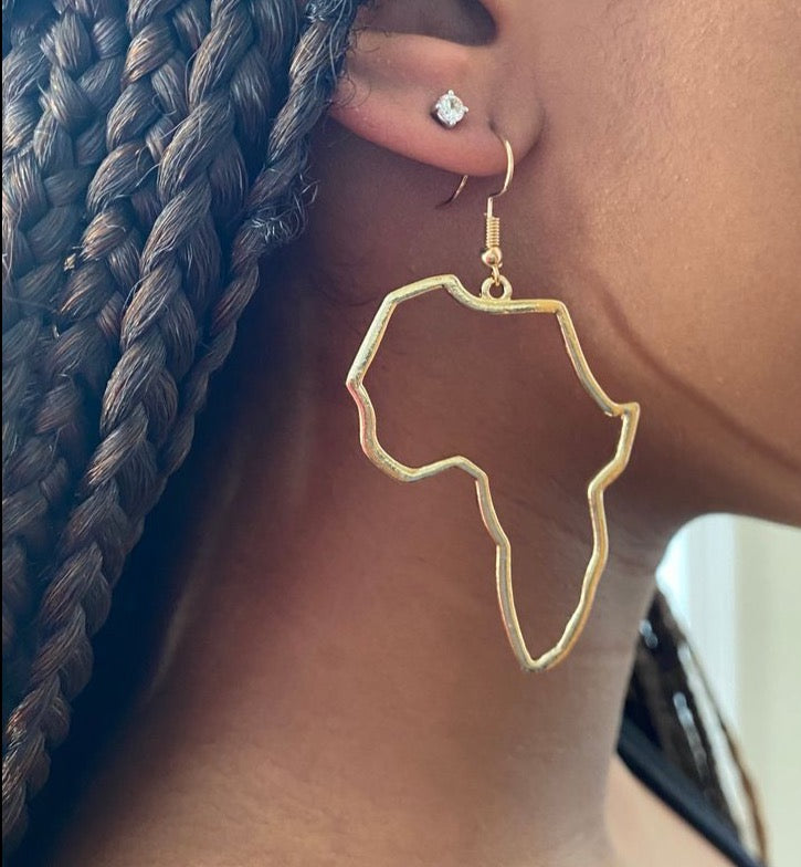 African Map Hoop Earrings