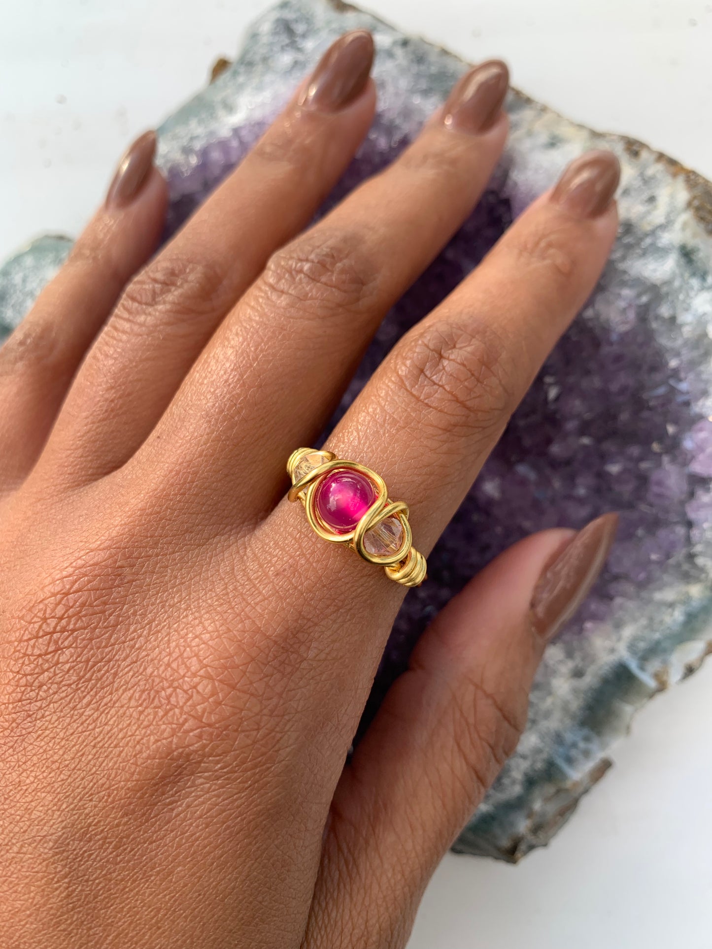 Pink Quartz Ring