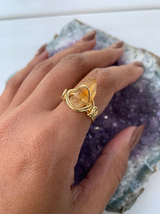 Orange Quartz Ring