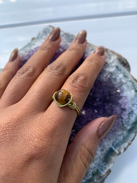 Tiger Eye Crystal Ring