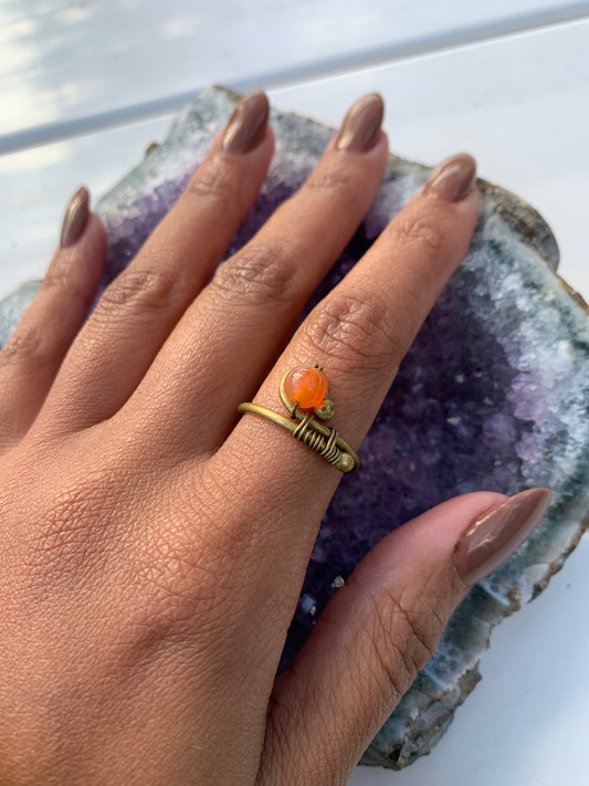 Mini Orange Quartz Ring