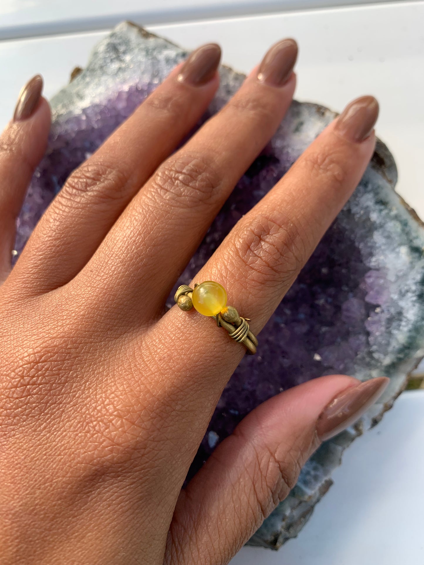 Yellow Quartz Ring