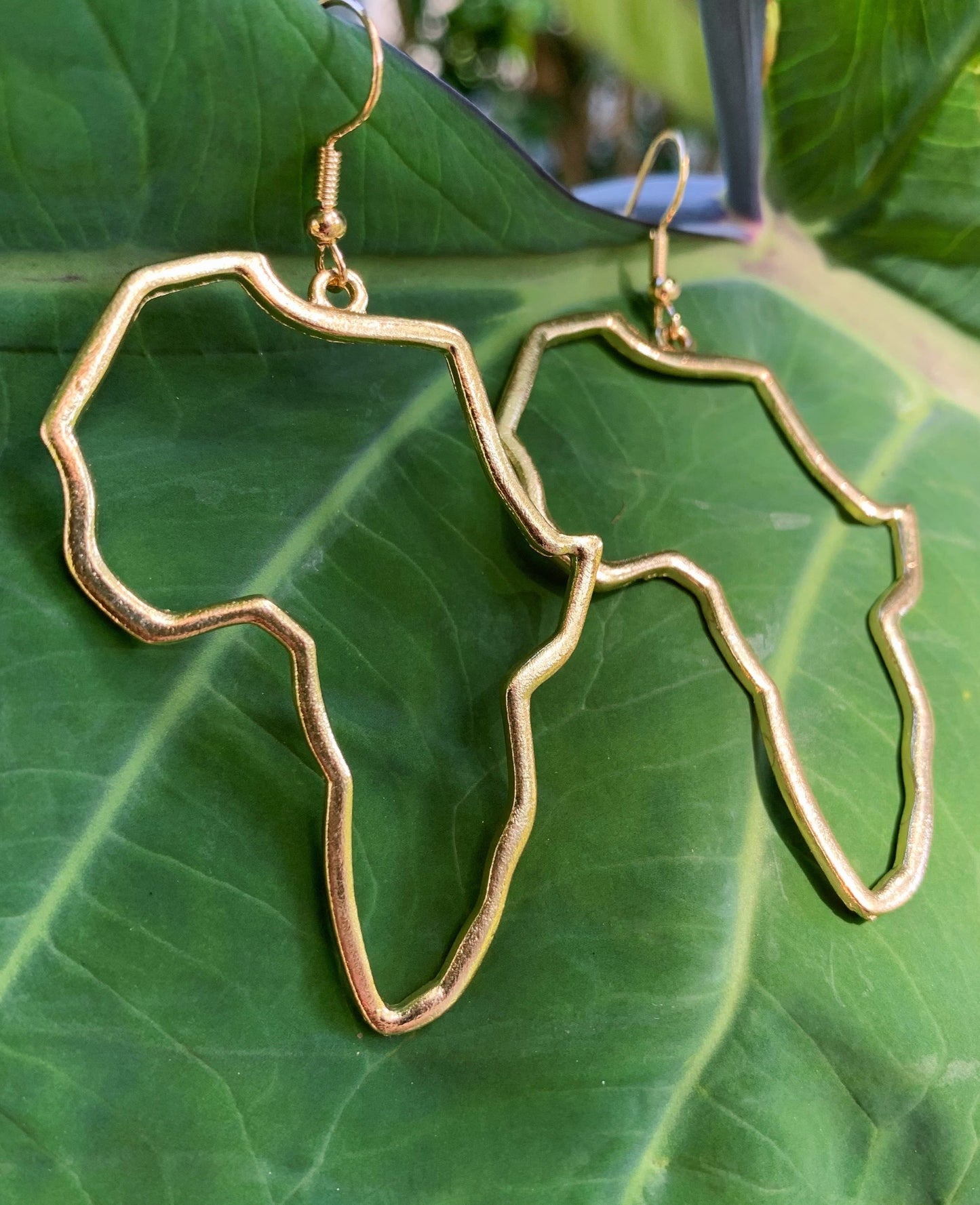 African Map Hoop Earrings