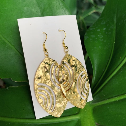 Gold Leaf Drop Earrings